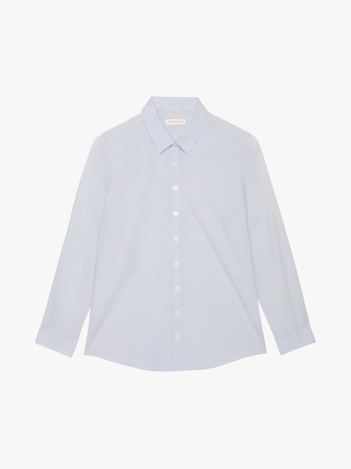 Ladies' Long Sleeve Shirt (Light Blue) - WEARSHIFT