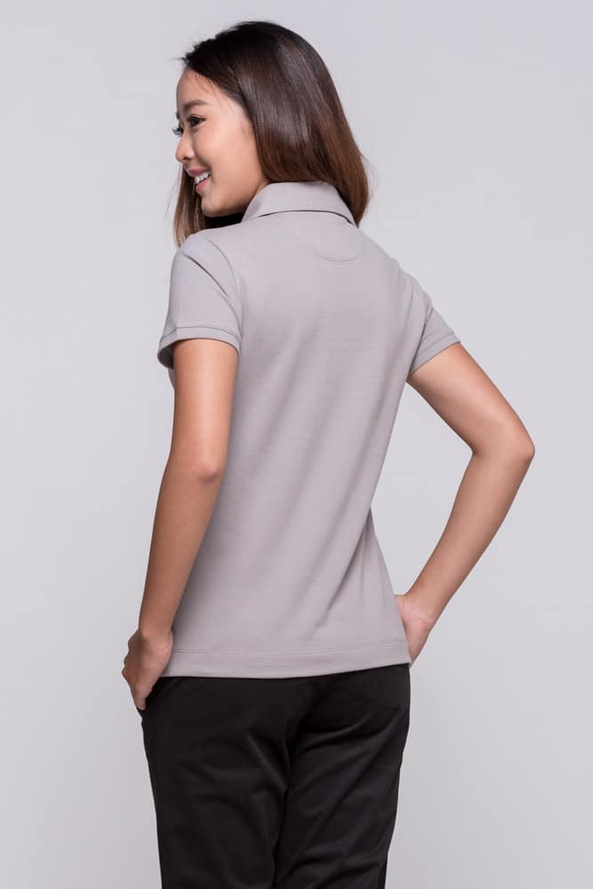 Ladies' polo shirt grey chinos trousers pants